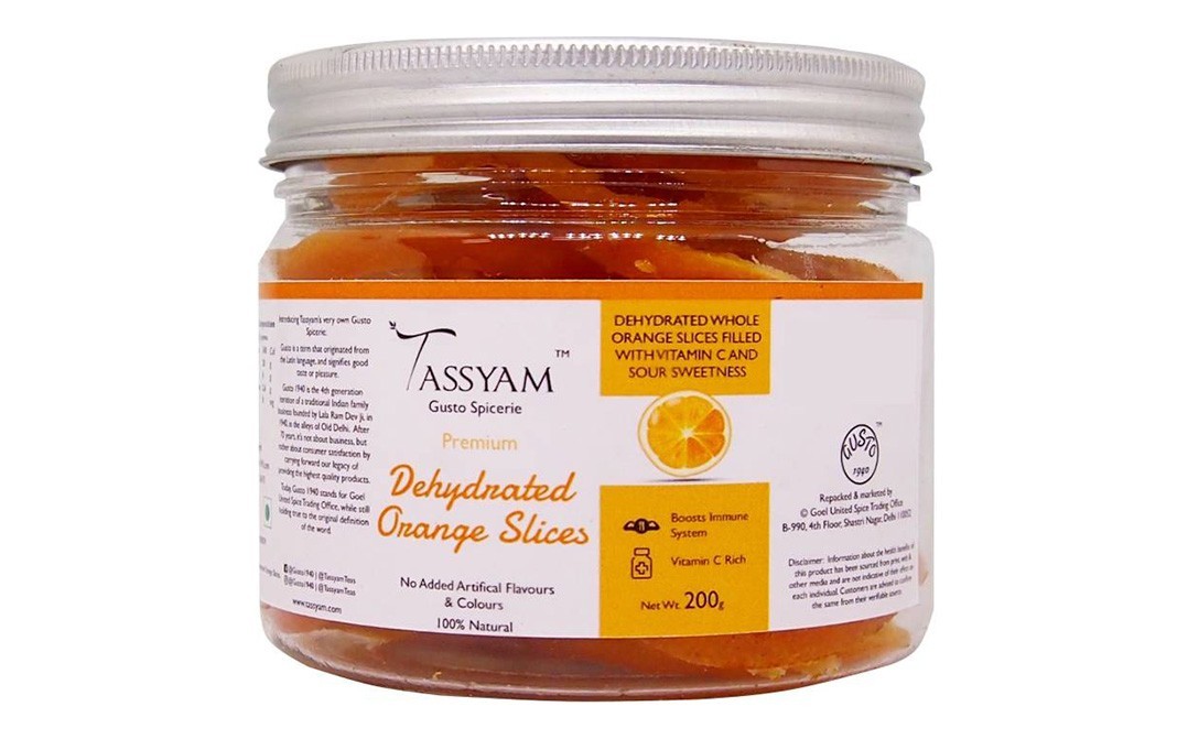 Tassyam Dehydrated Orange Slices   Glass Jar  200 grams